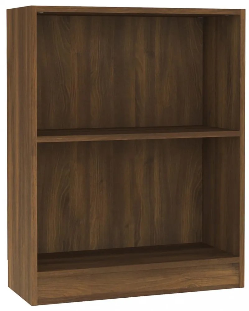 barna tölgyszínű szerelt fa könyvespolc 60 x 24 x 76 cm