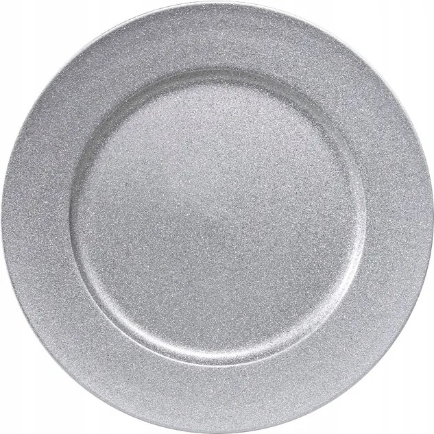 Műanyag Tányér Alátét Ezüst Csillámos 33cm