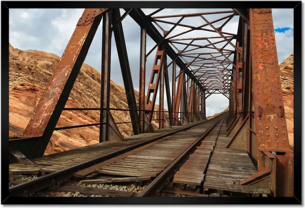 Poszterek keretben 60x40 Vasúti híd Vasút