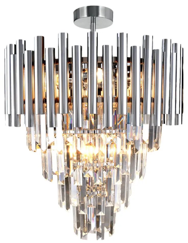 MILAGRO ML8805 MADISON Kristály Mennyezeti Lámpa Ezüst E14 IP20