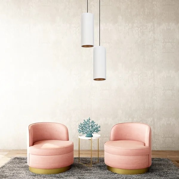 AVALO függeszték 2xE27/60W/230V, 20 cm, fehér/rezes