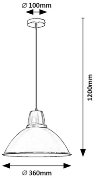 Rabalux 72013 - kábeles függőlámpa WILBOUR 1xE27/60W/230V fekete