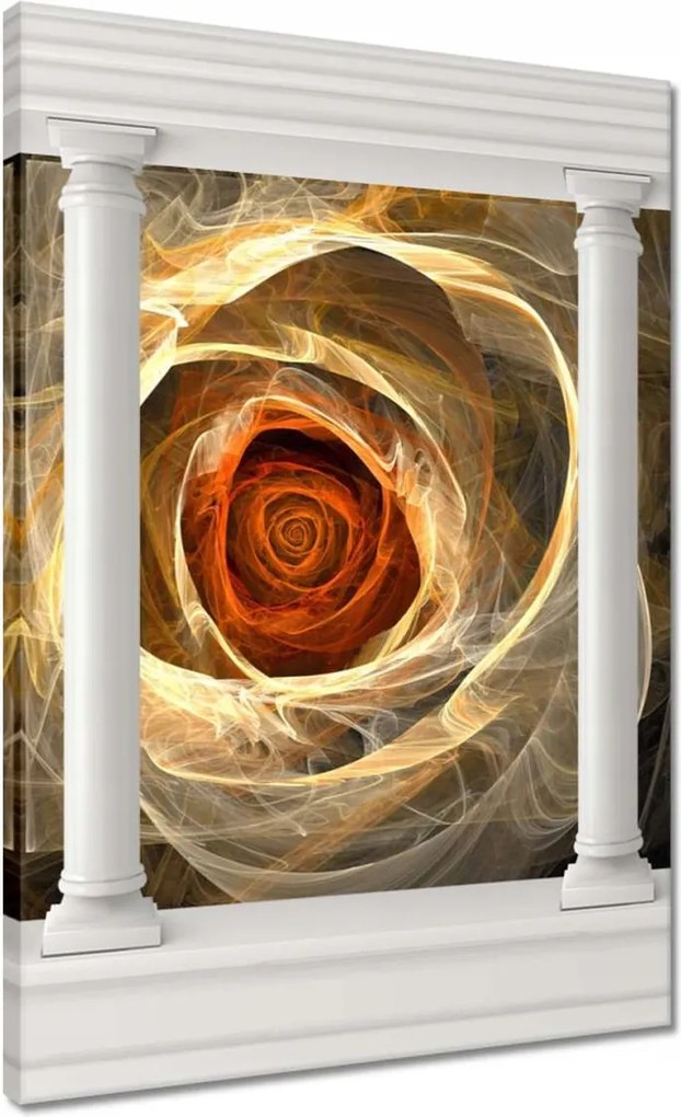 Vászonkép 50x70 Fraktál rózsa