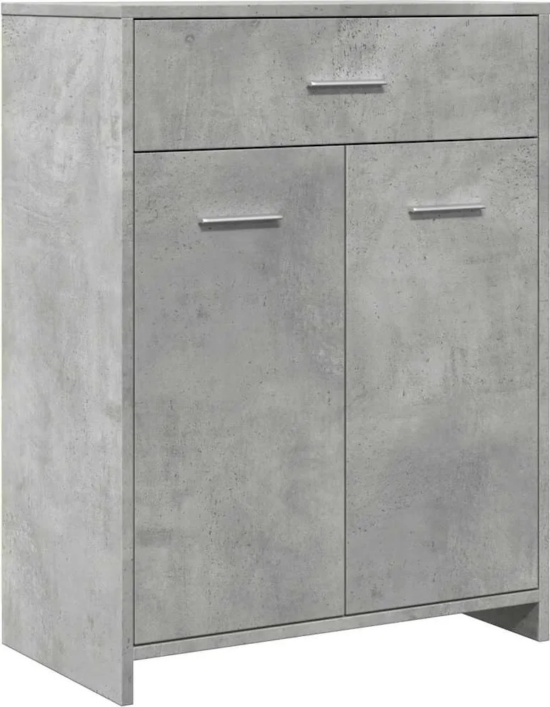 vidaXL betonszürke szerelt fa fürdőszobaszekrény 60 x 33 x 80 cm