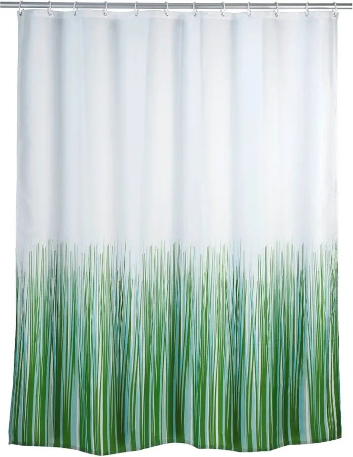 Nature zöld-fehér zuhanyfüggöny, 180 x 200 cm - Wenko