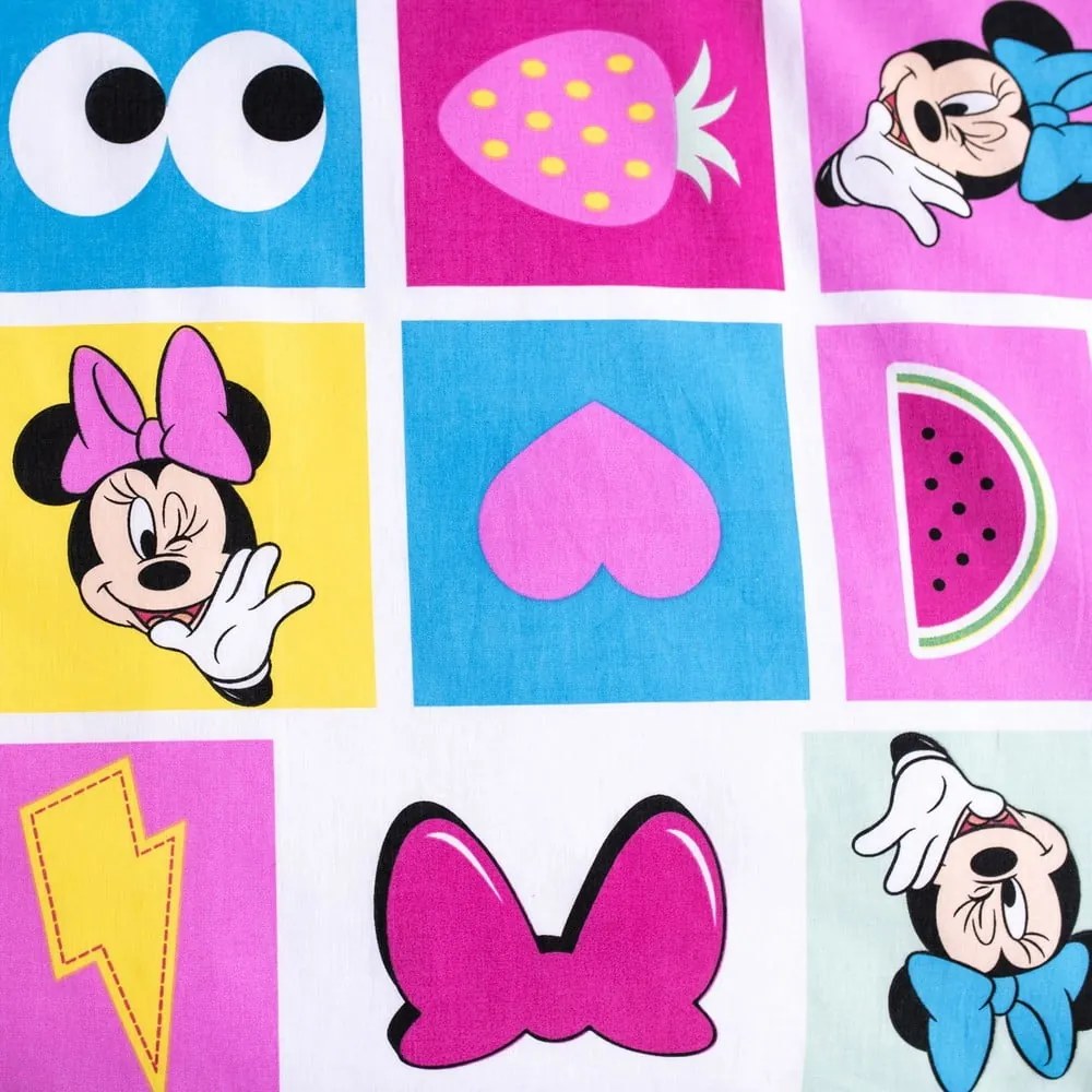 Rózsaszín pamut gyerek ágyneműhuzat babaágyhoz 100x135 cm Minnie "Sweet" – Jerry Fabrics