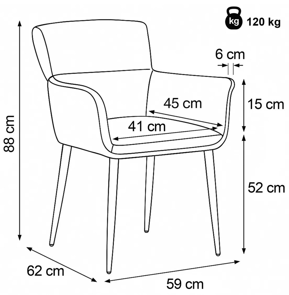 DCH-J2159 CRM2 étkezőszék szett, 2 db