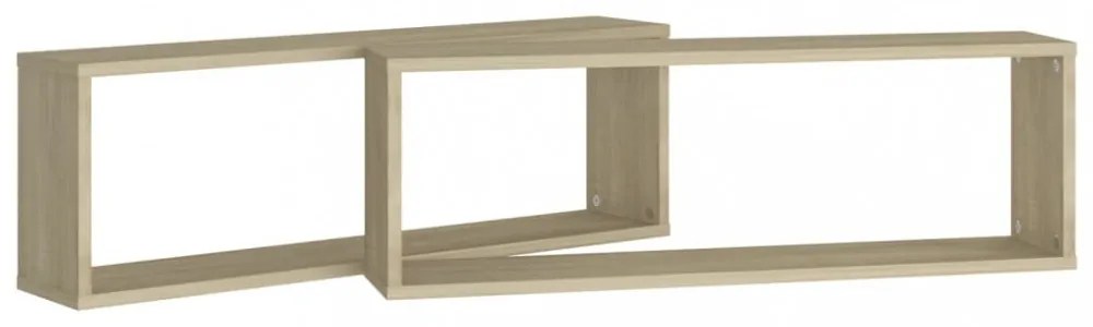 2 db sonoma tölgy színű szerelt fa fali polc 80 x 15 x 26,5 cm