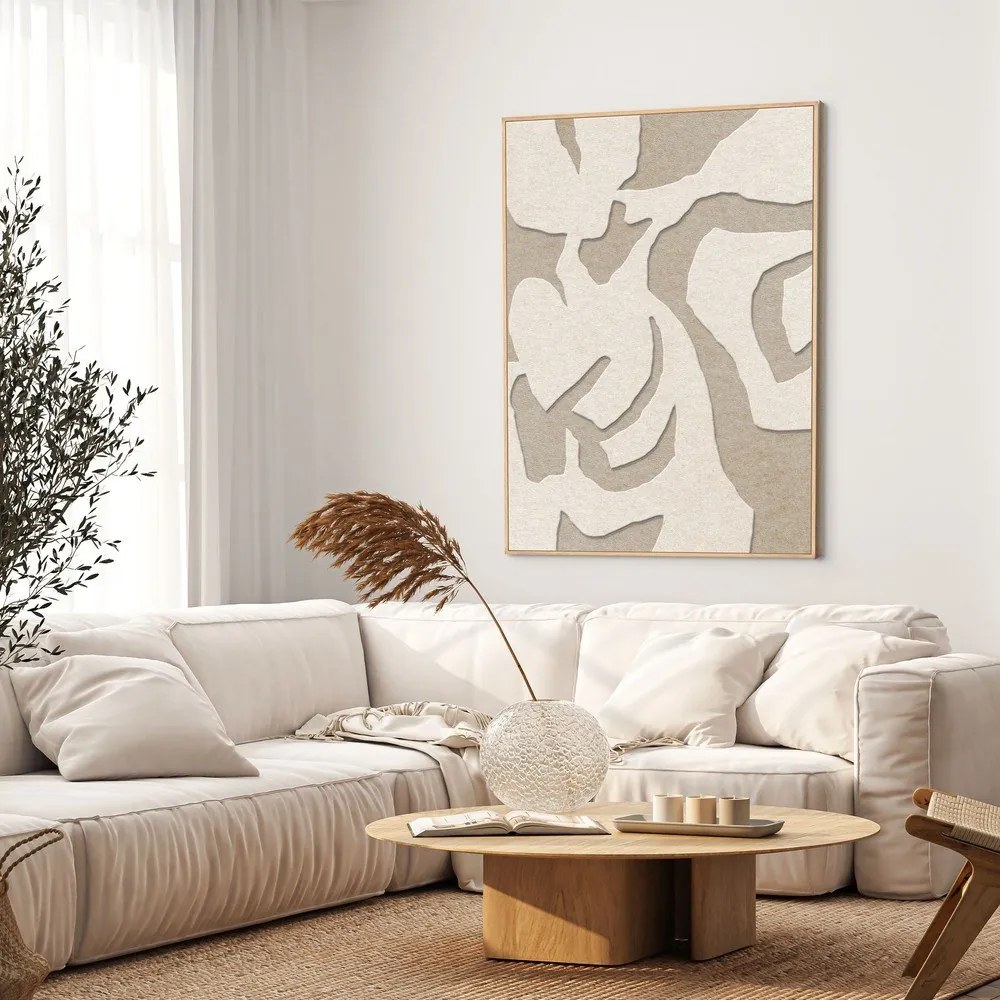 3D-s keretezett-akusztikus kép 90x120 cm Soft Embrace 1 – Malerifabrikken