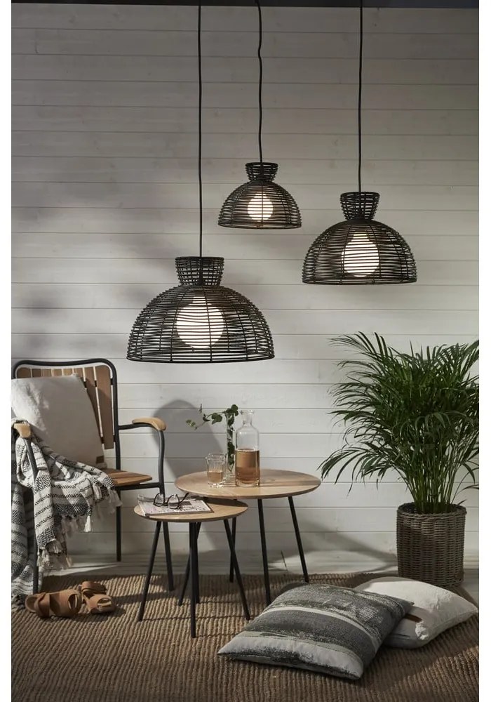 Runde fekete kültéri mennyezeti lámpa búra, ø 37,5 cm - Star Trading