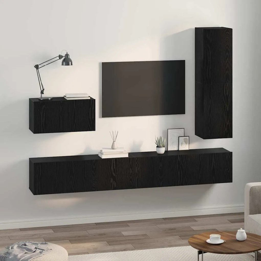 TV szekrény garnitúra 4 pcs Musta tammi 200 x 30 x 30 cm