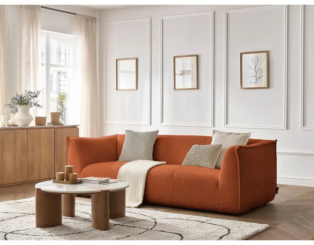 Narancssárga buklé kanapé 242 cm Giorgia – Bobochic Paris