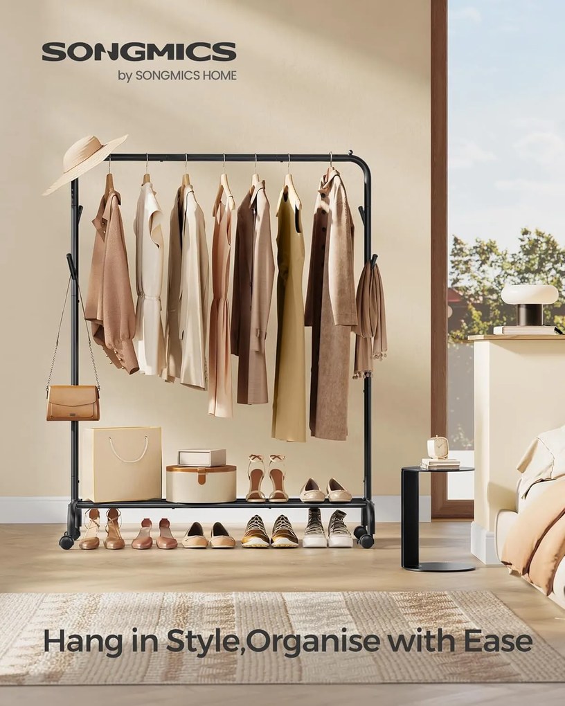 ruhatartó állvány 50 kg maximális teherbírással fekete színben