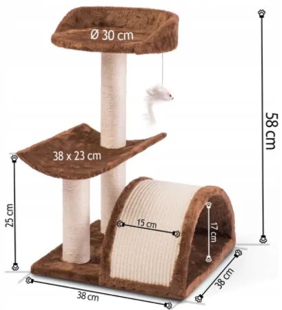 Kaparófa / pihenőhely macskáknak Griffin 58 cm DR-254