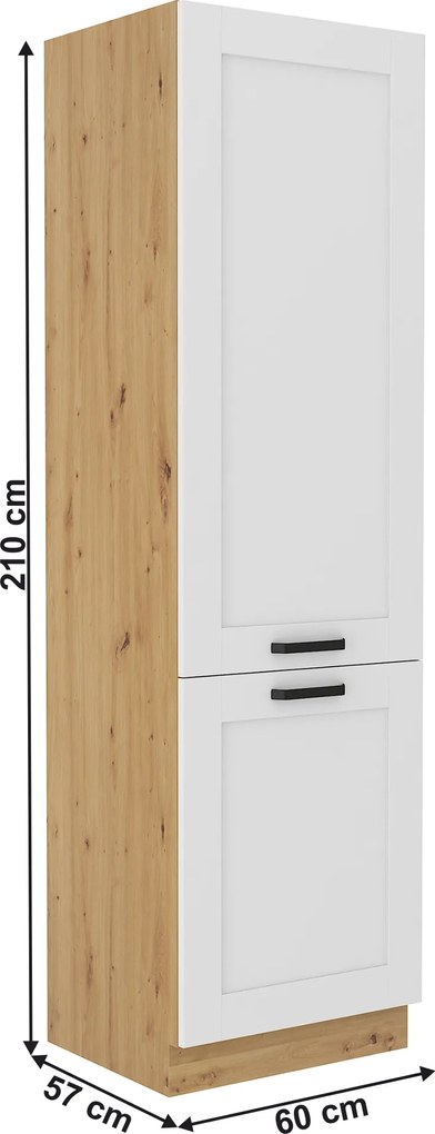 Magas szekrény, artisan tölgy/fehér, LULA 60 DK-210 2F