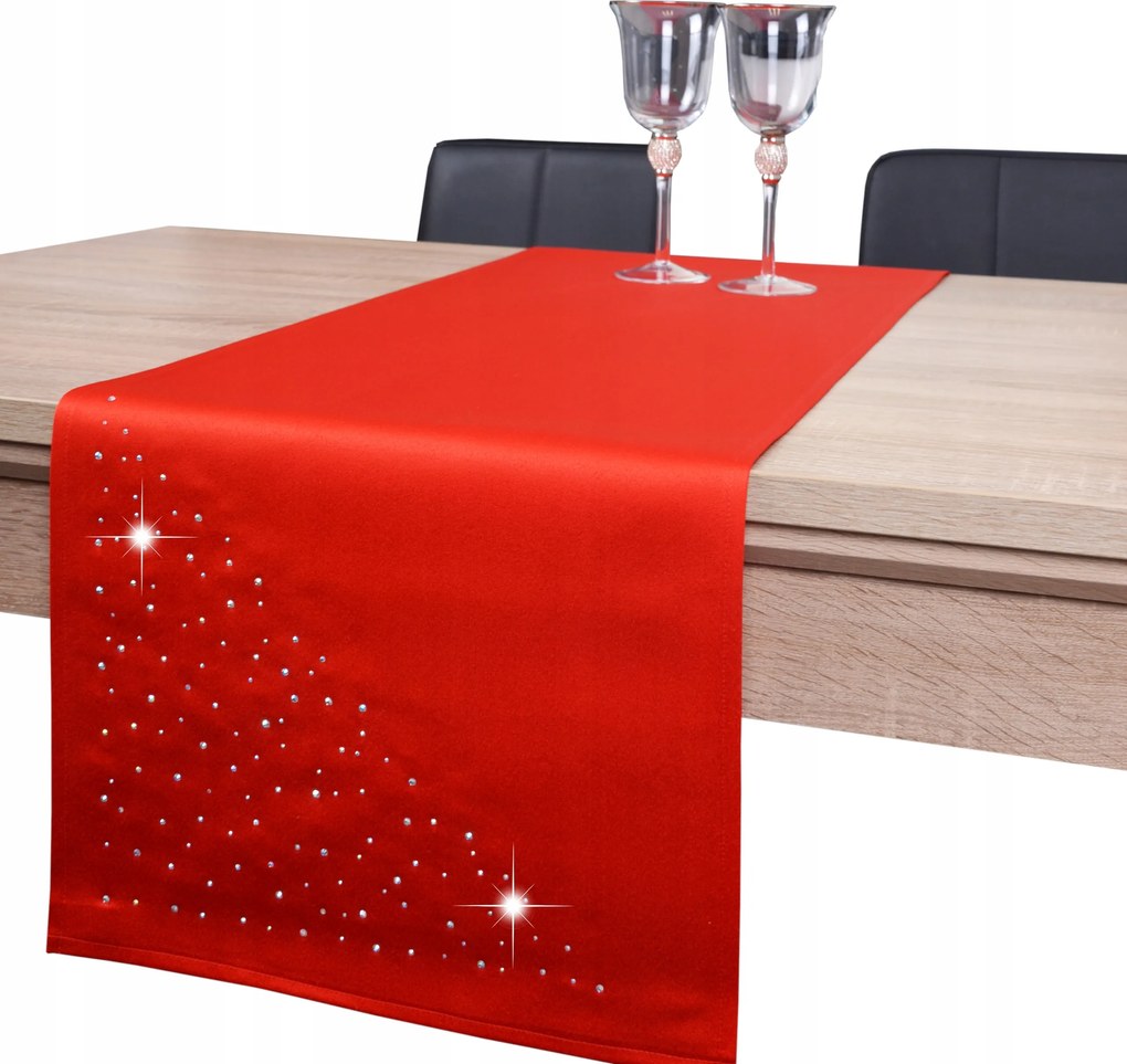 Dekorációs futófelület Krystal 40x200 foltálló karácsonyi öv piros