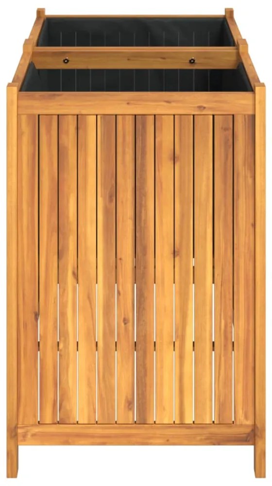 tömör akácfa kerti virágtartó béléssel 100 x 50 x 75 cm