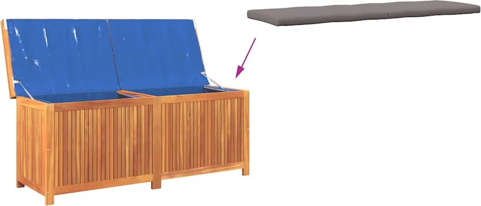 Tömör Akácfa Kültéri Párnatartó Láda 150X50X60,5 Cm