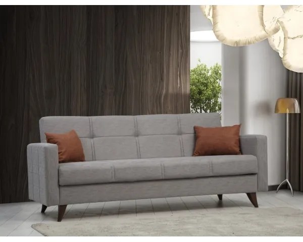 Háromszemélyes kihúzható kanapé KORFU világosszürke