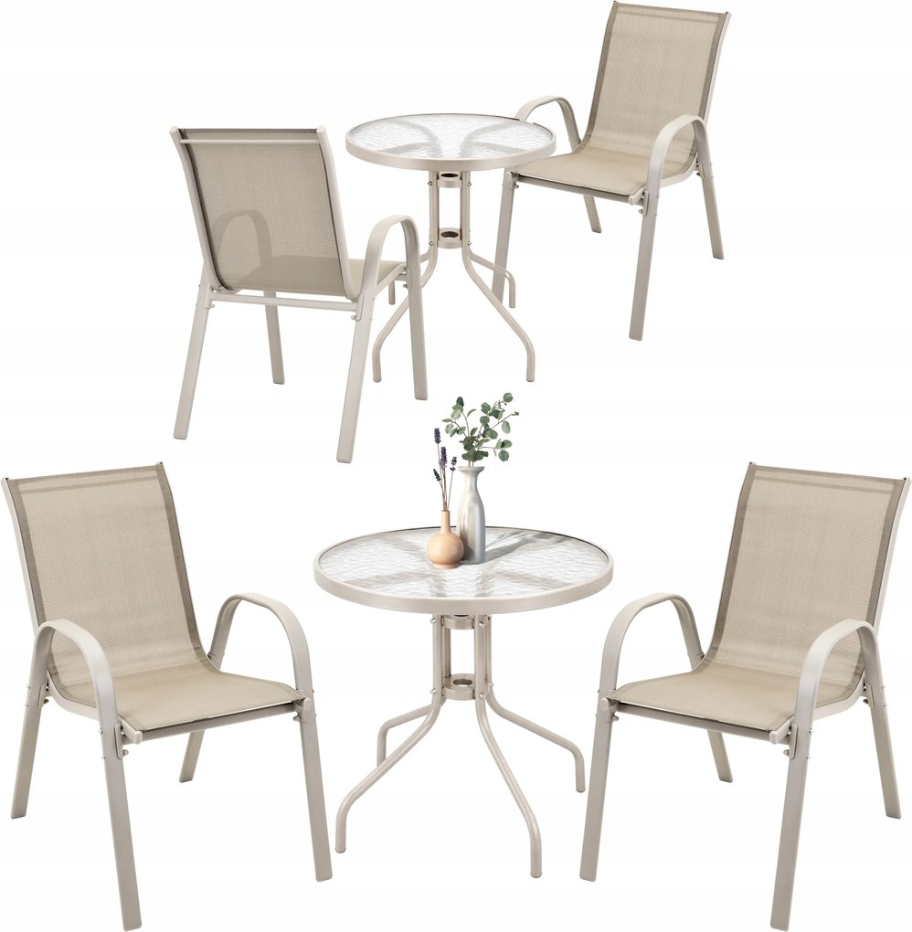 Kerti bútor szett Kerti Bútor erkély terasz Bézs szék asztal