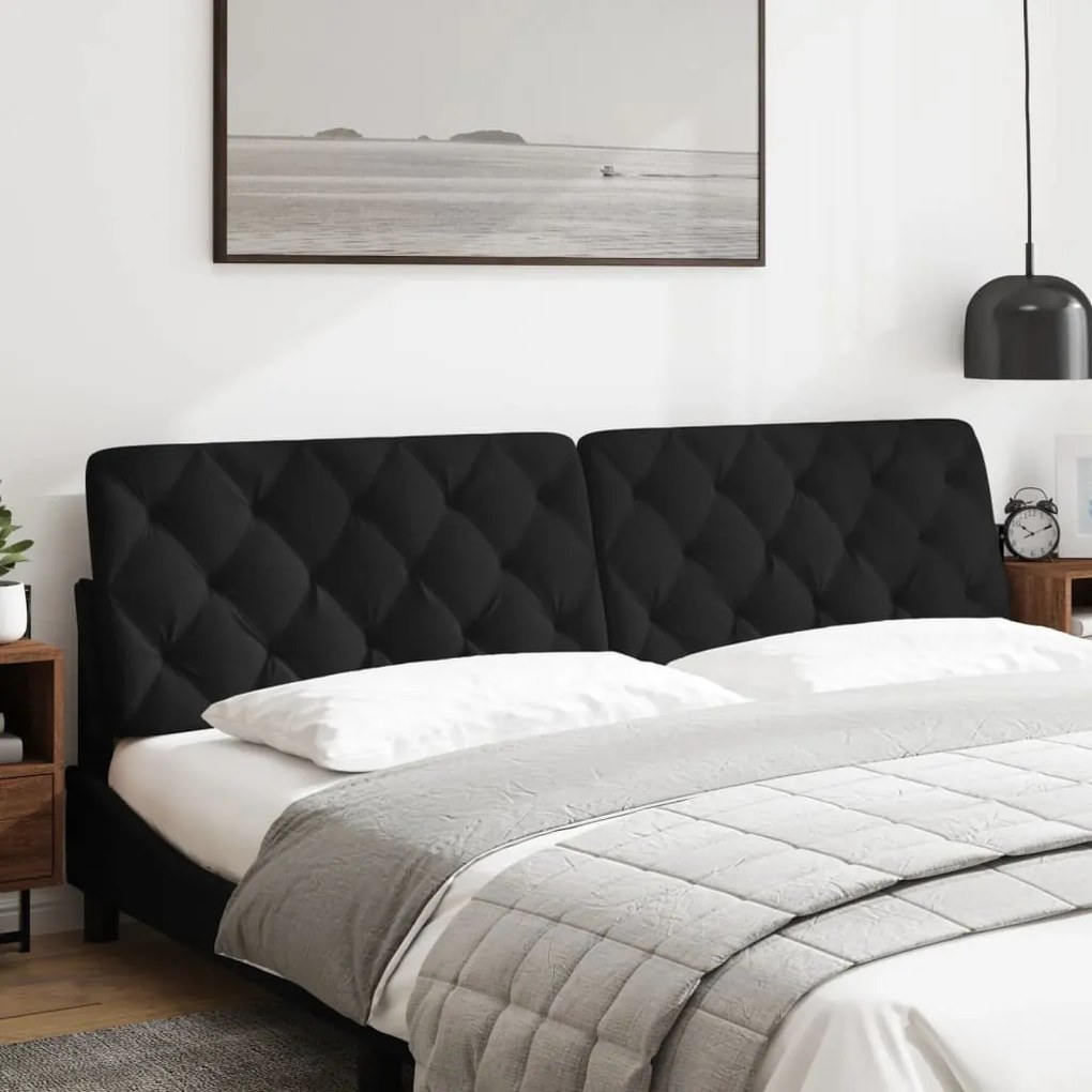 fekete bársony fejtámla párna 200 cm