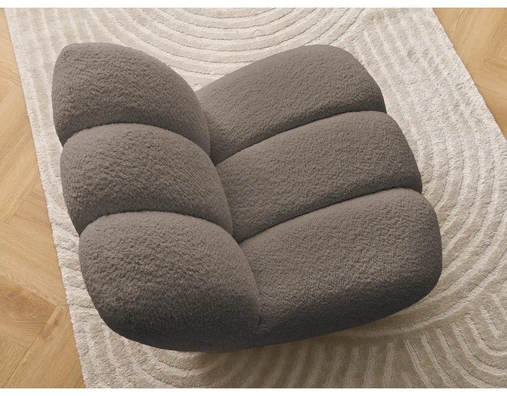 Szürkésbarna buklé fotel Janissaire – Bobochic Paris