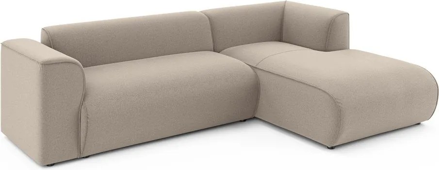 Világosbarna sarokkanapé (jobb oldali-heverő résszel) Merid – Ropez