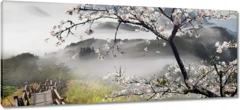 Vászonkép 100x40 Japán Virágzó cseresznye