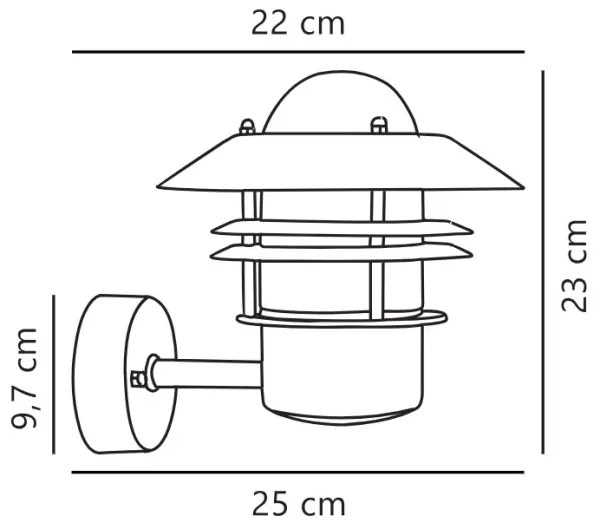 Nordlux - Kültéri fali lámpa BLOKHUS 1xE27/60W/230V IP54 réz