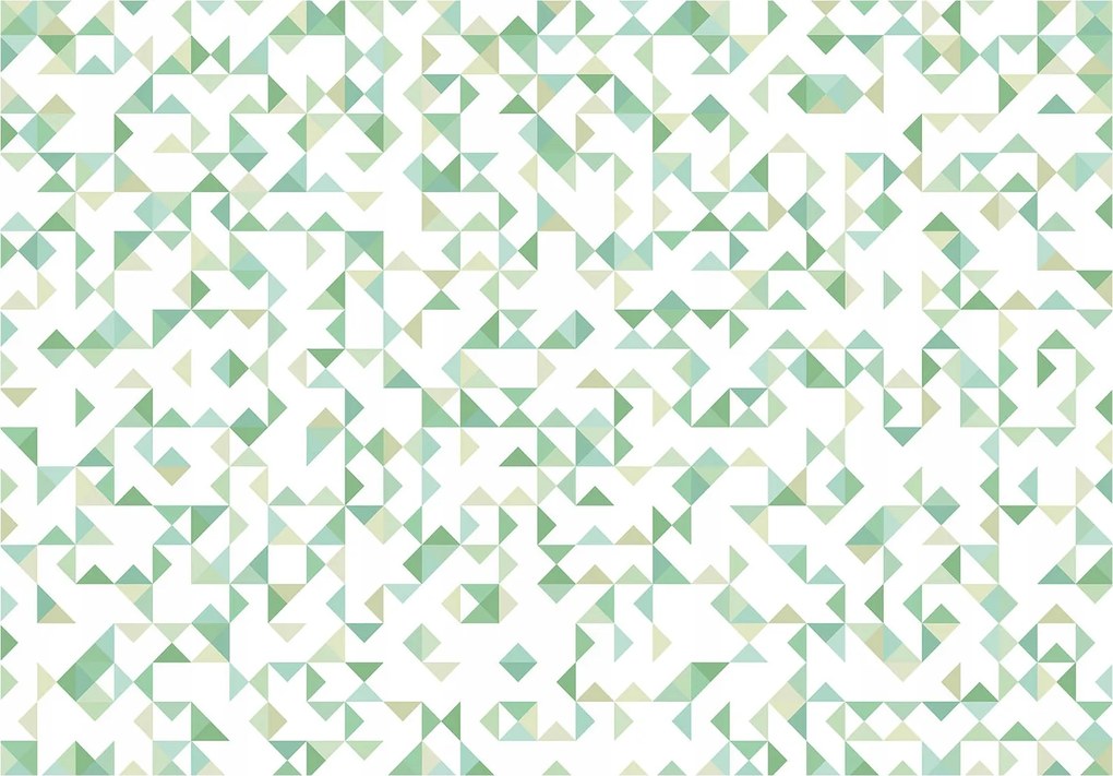 Fotótapéta Zöld háromszögek geometria absztrakt árnyalatok 520x318 +ragasztó