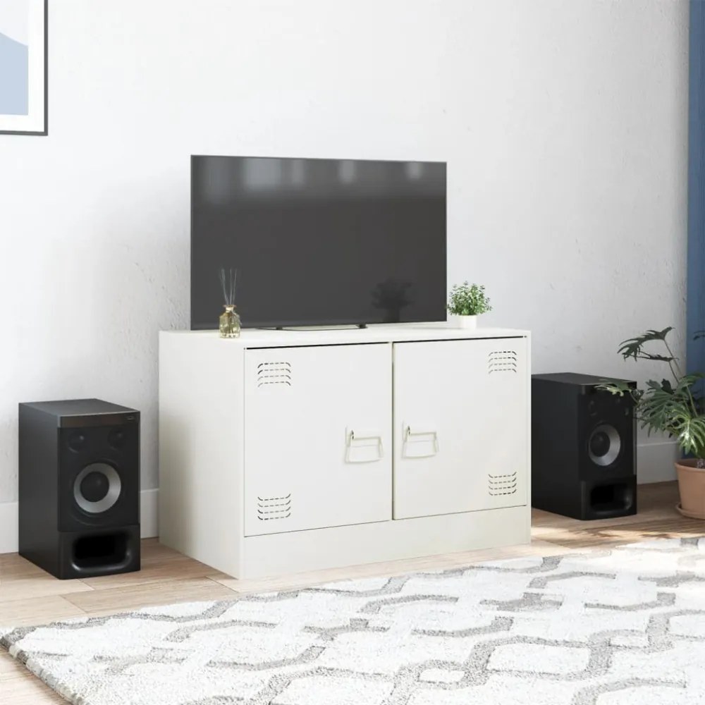 fehér acél TV-szekrény 67 x 39 x 44 cm