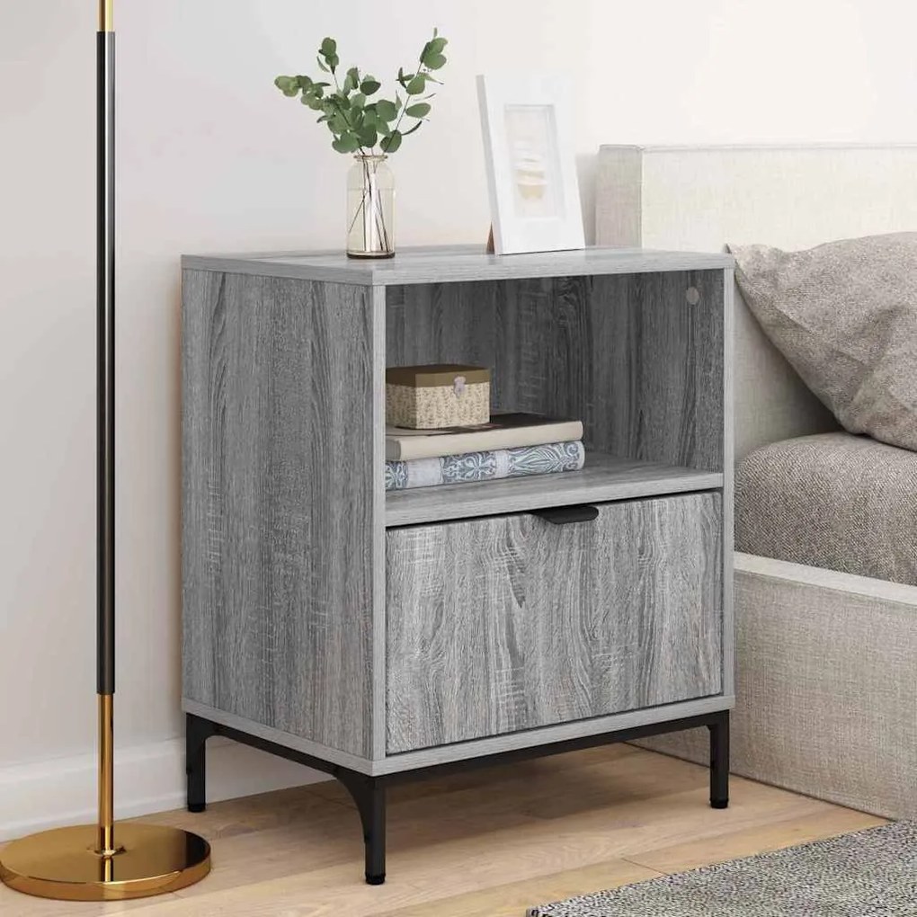 Éjjeliszekrények 2 pcs Szürke sonoma 49 x 36 x 61 cm Faanyag