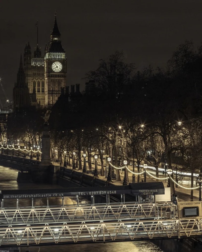 Poszter 40x50cm Esti kilátás a Big Benre, Assaf Frank