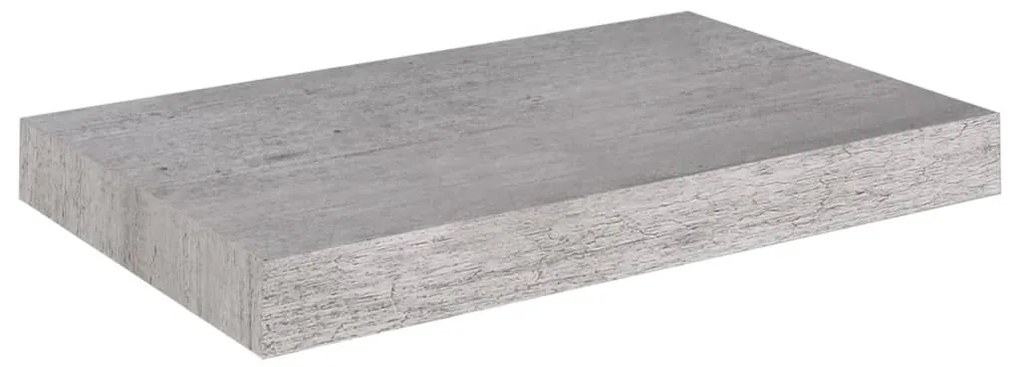 4 db betonszürke MDF lebegő fali polc 40 x 23 x 3,8 cm