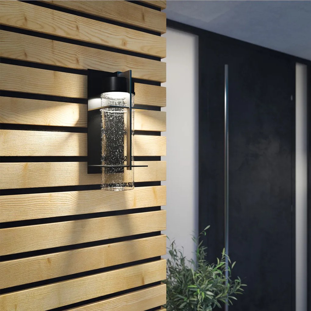 ELSTEAD QN-EAMES-LED-L-EK EAMES Klasszikus Kültéri Fali Lámpa Fekete, Átlátszó LED IP44