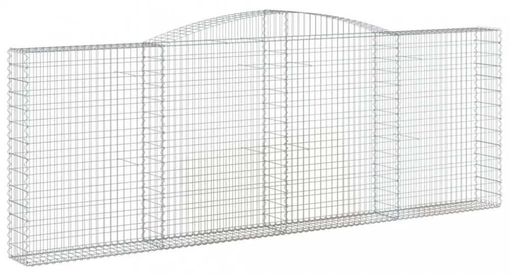 vidaXL 7 db íves horganyzott vas gabion kosár 400x30x140/160 cm