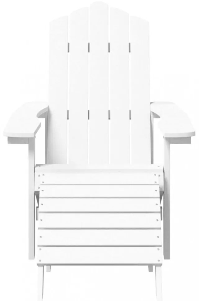 2 db fehér HDPE kerti adirondack szék lábtartóval