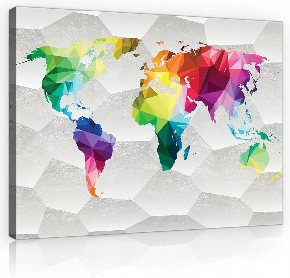 Világtérkép falikép vászonkép 100x75