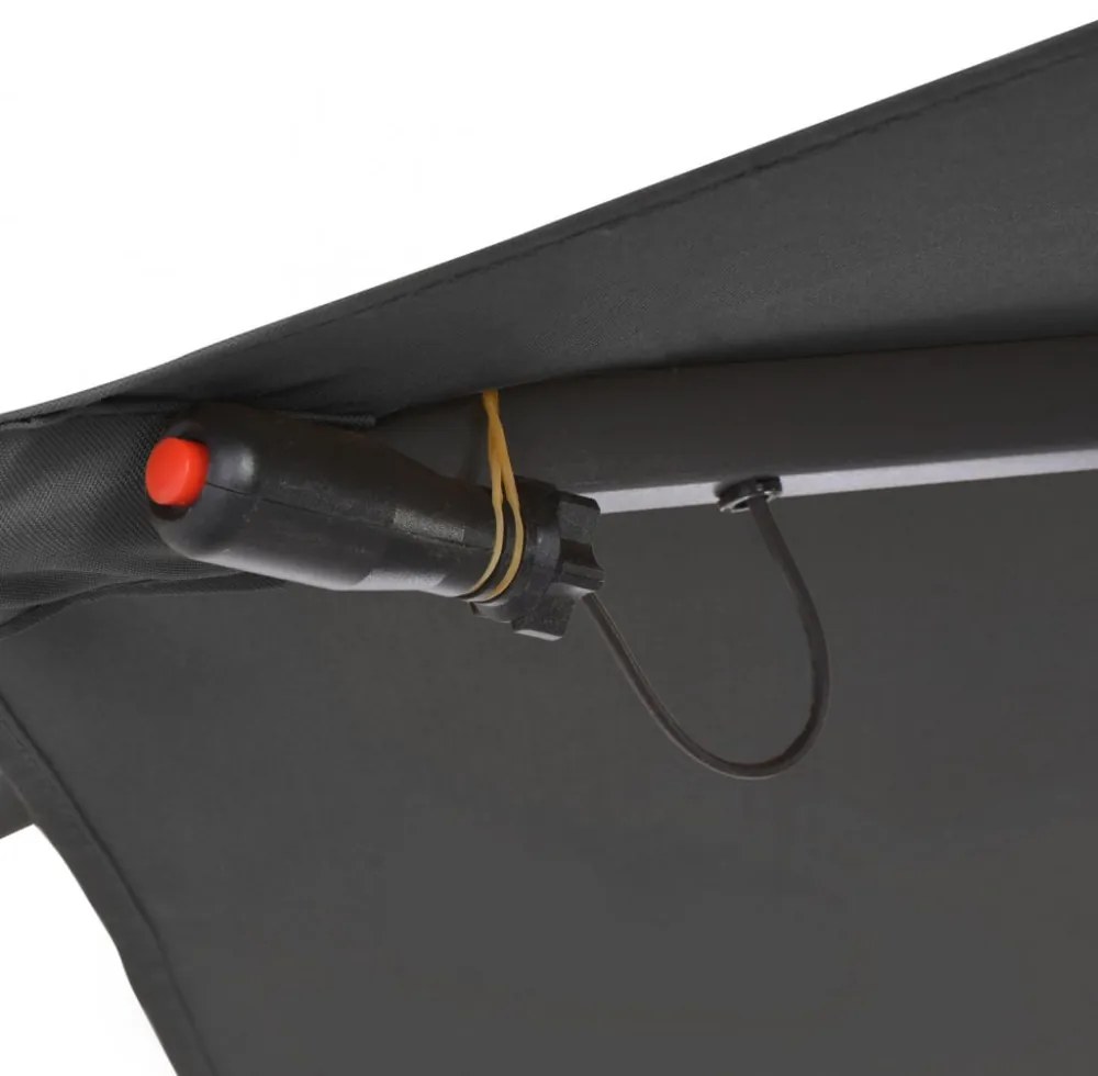 antracit konzolos kerti napernyő LED-del és fémrúddal 350 cm