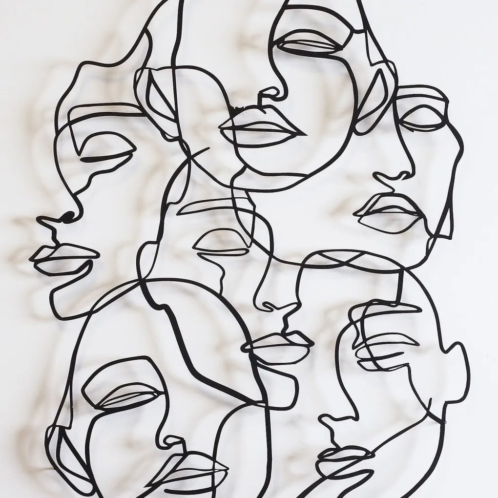 Faces fém fali dekoráció, 44×60 cm