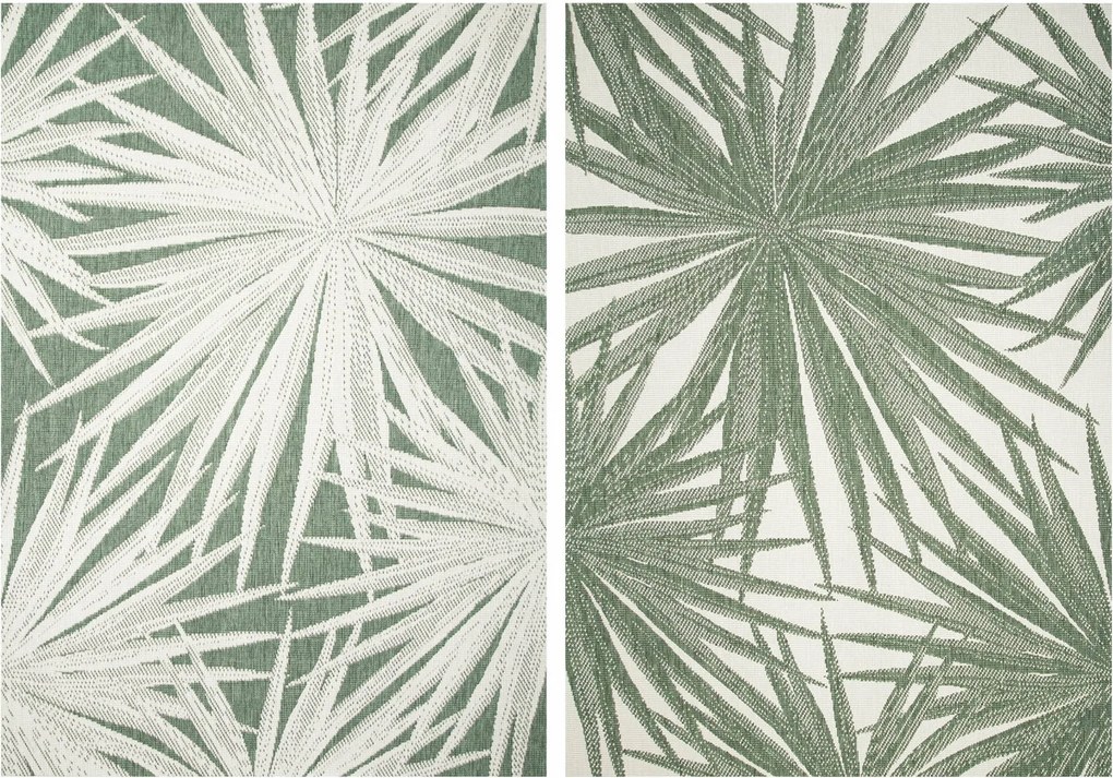 Kültéri Kétoldalas Szőnyeg Teraszra Erkélyre Levélmintás Kültéri 120x170 cm