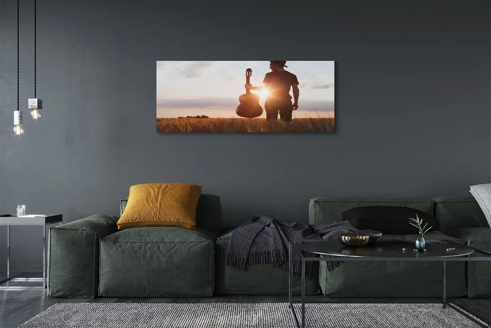 Canvas képek gitár férfi 140x70 cm