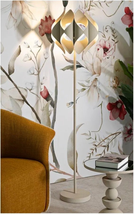 Bézs állólámpa fém búrával (magasság 155 cm) Space – Mauro Ferretti