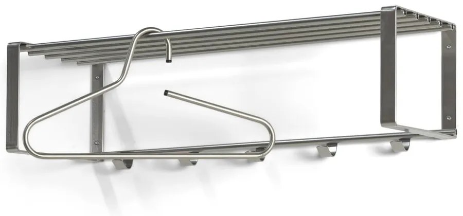 Ezüstszínű fém fali fogas polccal 70 cm Rex – Spinder Design