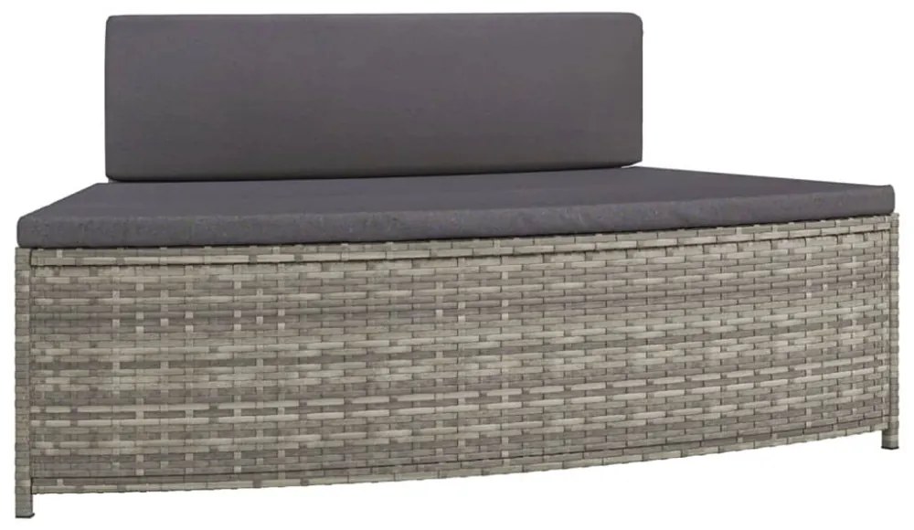 2 db szürke polyrattan pezsgőfürdő pad párnával