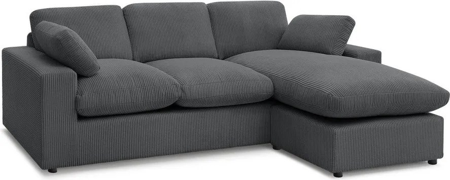 Sötétszürke kordbársony sarokkanapé Belair – Bobochic Paris