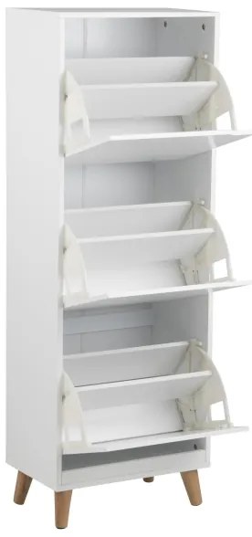 Fehér CARLY cipős szekrény 3 fiókkal