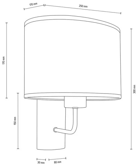 Spot-Light 2017400111557 - MERCEDES fali lámpa 1xE27/25W/230V tölgy