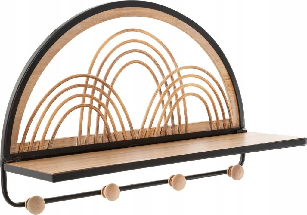 Rattan fali polc akasztókkal