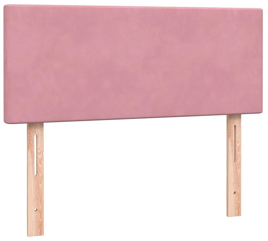 vidaXL rózsaszín bársony rugós és LED-es ágy matraccal 120x220 cm